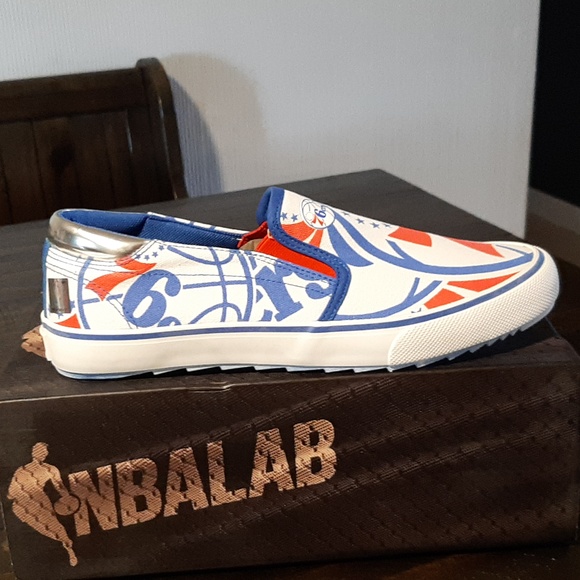 Philadelphia 76ers Slip-On Canvas Shoes - White - Picture 2 of 4